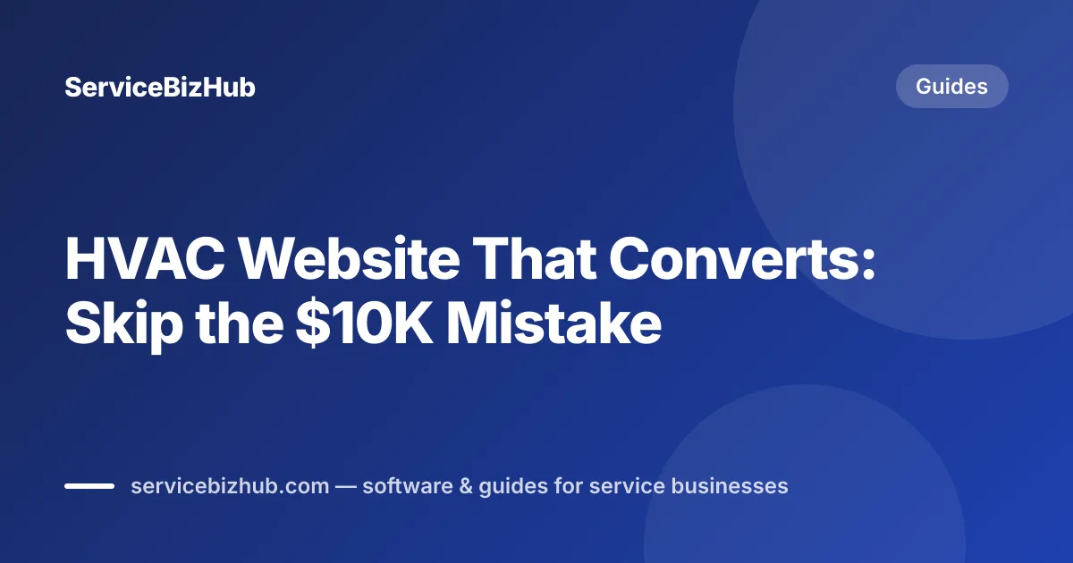 Cover graphic for "How to Build an HVAC Website That Actually Gets You Calls" — ServiceBizHub Guides