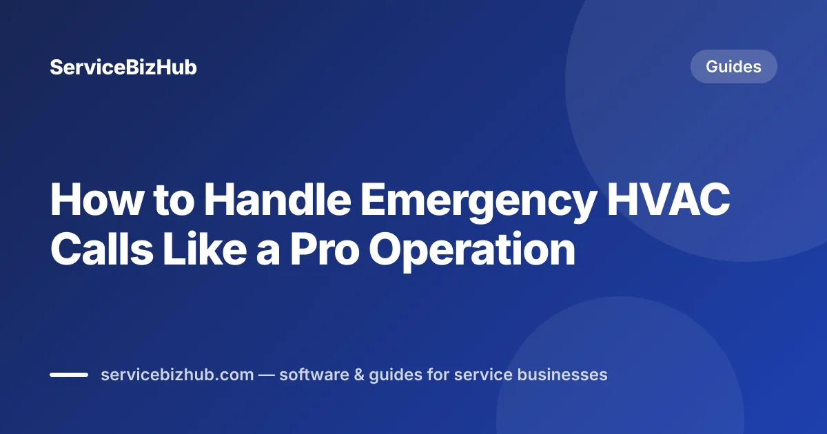Cover graphic for "How to Handle Emergency HVAC Calls Like a Pro Operation" — ServiceBizHub Guides